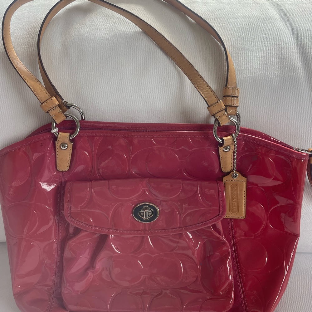 Coach Pink Patent Leather Purse